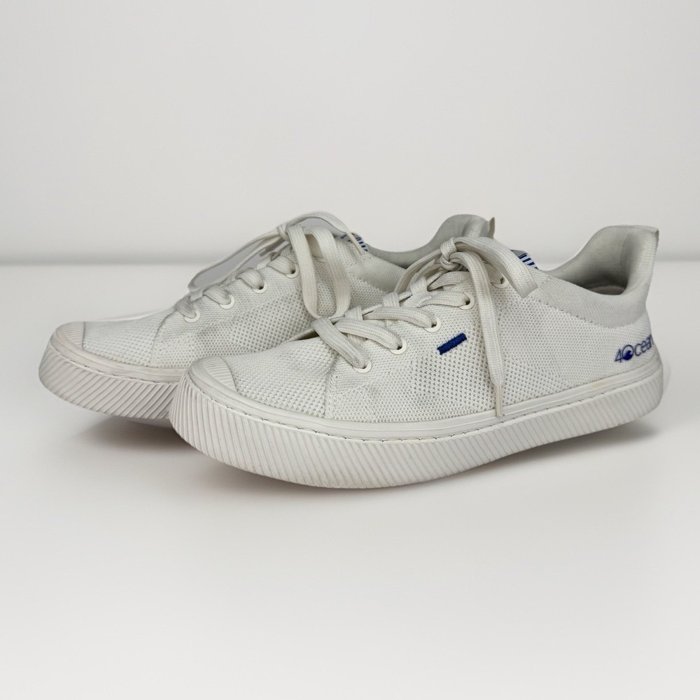 Cariuma x 4ocean OCA Low Knit White Sneakers‎ Women's 8.5 Sustainable Shoes